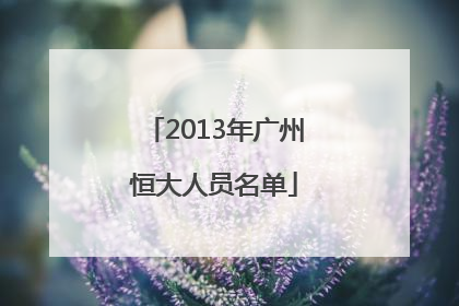 2013年广州恒大人员名单