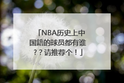 NBA历史上中国籍的球员都有谁?？请推荐个！